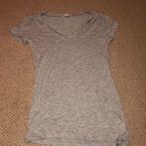gray v neck t-shirt